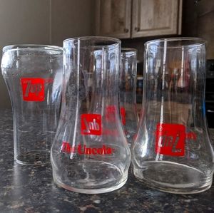 Set of 4 1970s Upside Down 7up "The Uncola" Glass